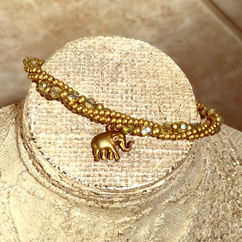 GOLD TONED ELEPHANT ANKLET